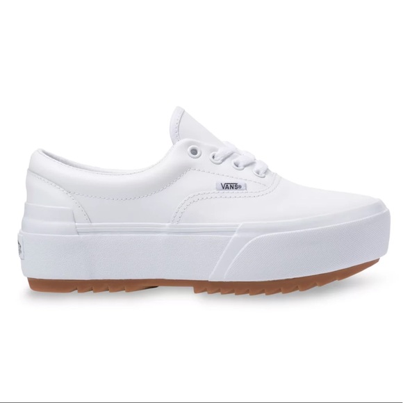 Vans Era Stacked Leather Platform Sneakers: White - Picture 4 of 15